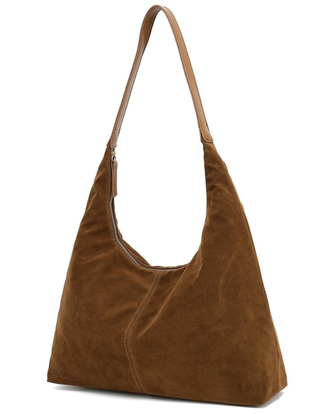 Suede Hobo Purse for Women, Large Capacity Shoulder Handbag Trendy Tote Bag with